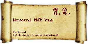 Novotni Márta névjegykártya